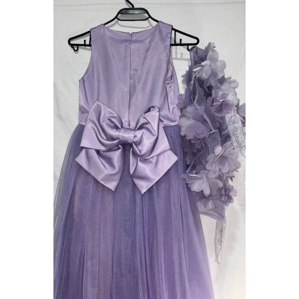 Junona Girls Floral Appliqué Tulle Maxi Designer 2 Piece Dress Size 9-10 Years - Picture 14 of 15